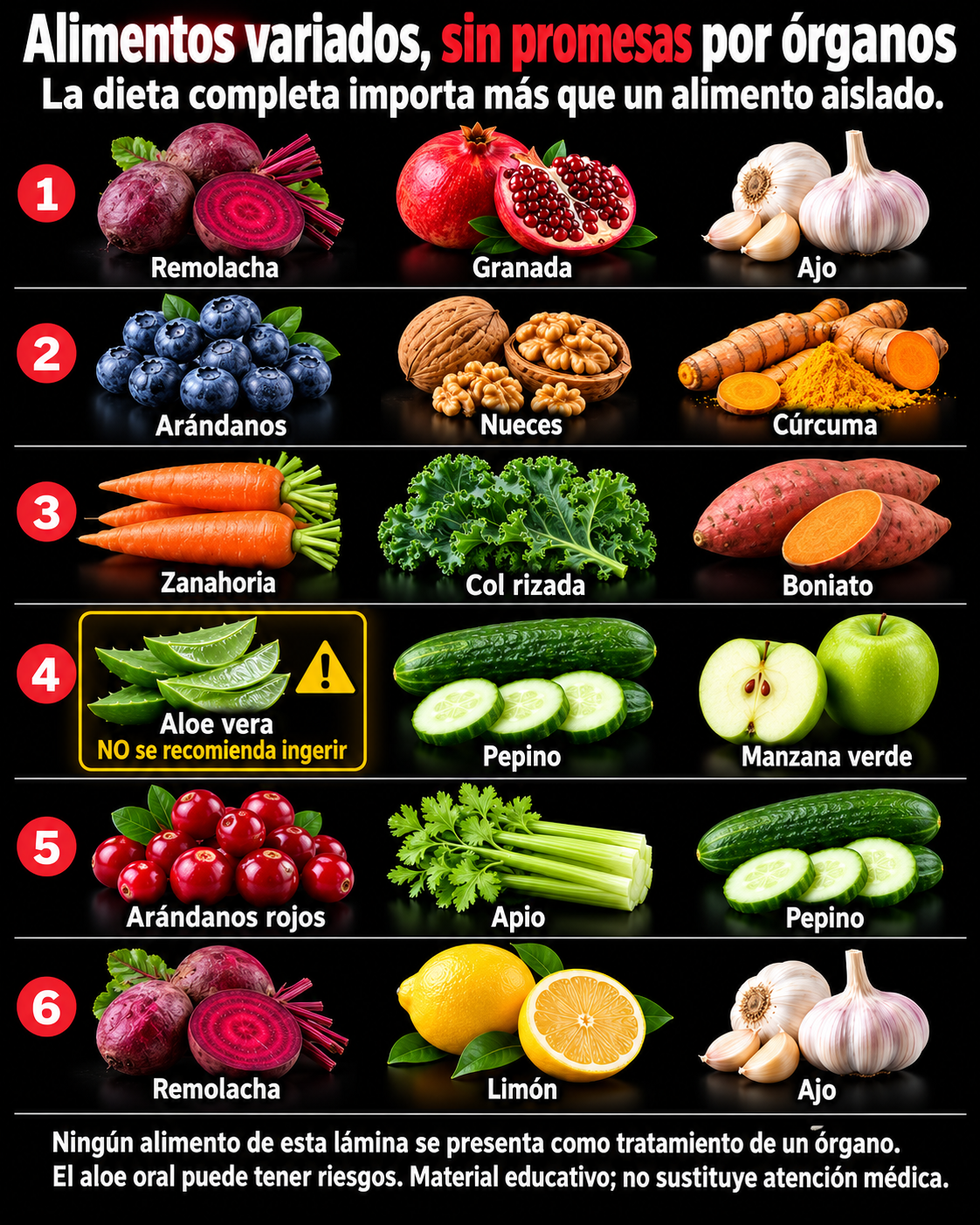 Alimentos y órganos: seis grupos bajo revisión