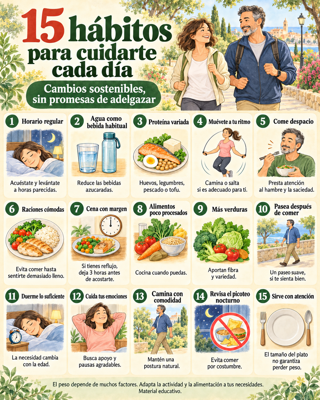15 hábitos para cuidarte cada día, sin promesas de adelgazar