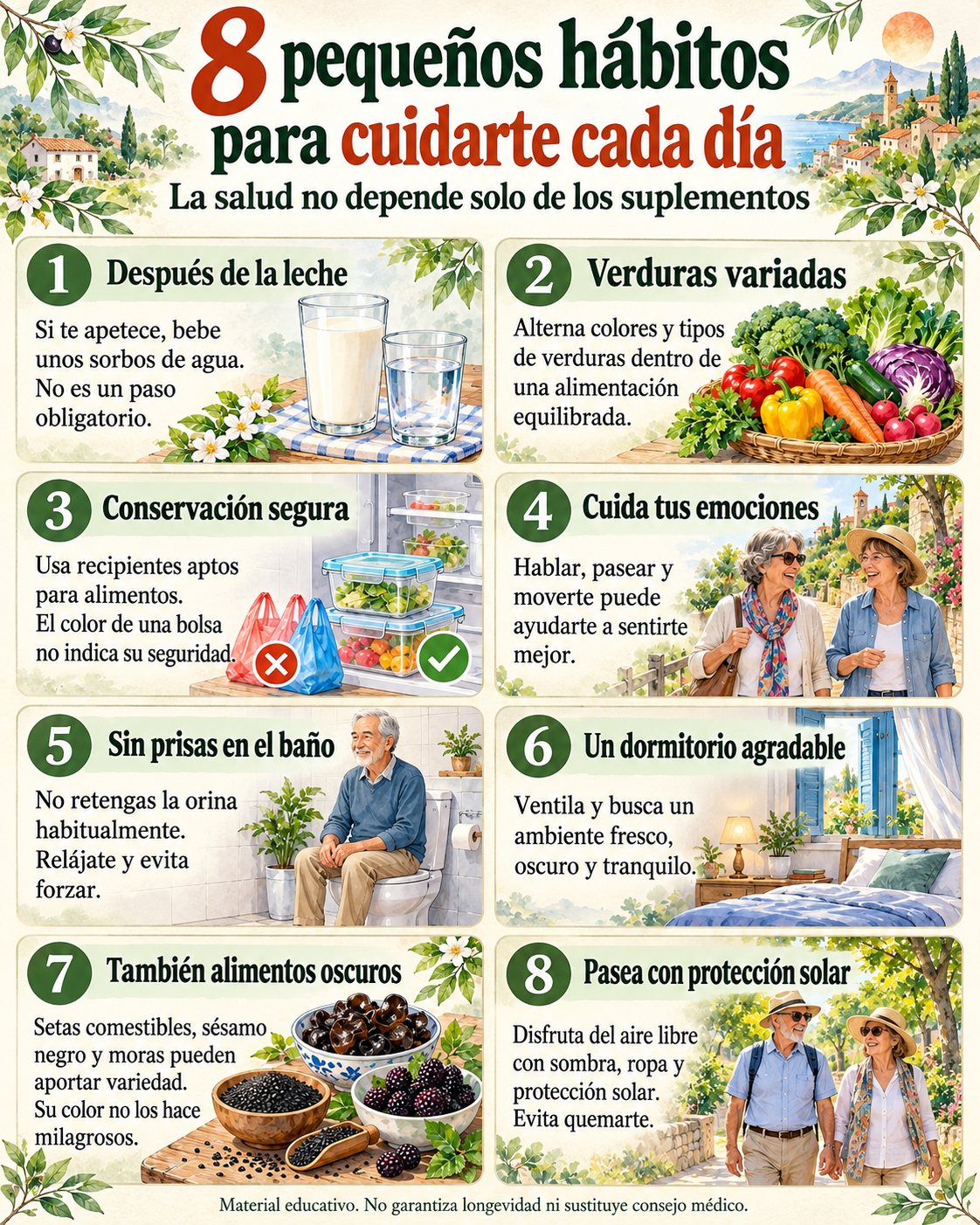 8 pequeños hábitos para cuidarte cada día